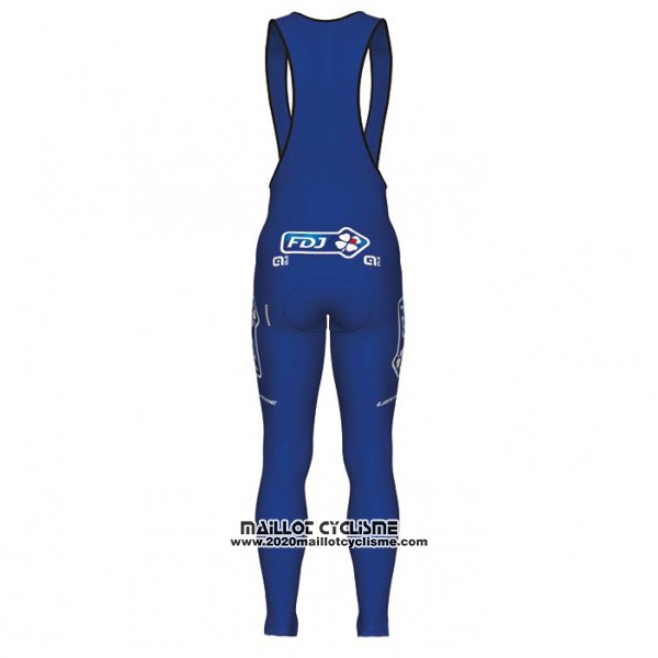 2017 Maillot Ciclismo FDJ Bleu et Blanc Manches Longues et Cuissard
